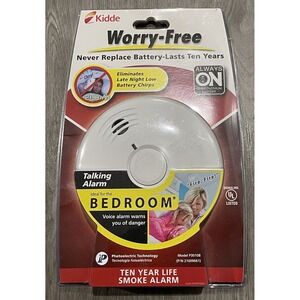 Kidde Smoke Alarm P3010B Ten-Year Worry Free Talking Smoke Alarm NEW/SEALED!
